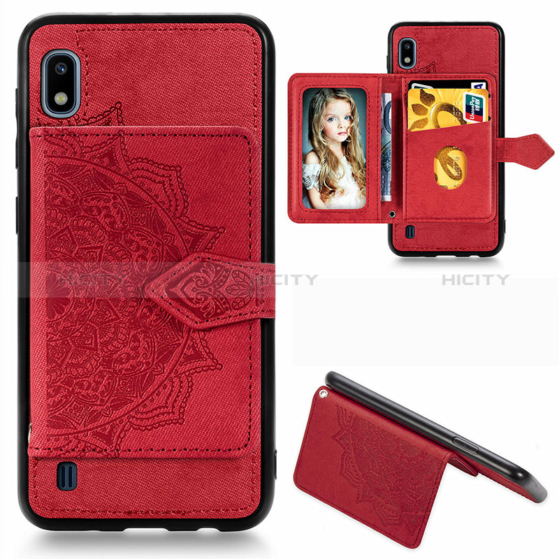 Custodia Silicone Ultra Sottile Morbida Cover con Magnetico S01D per Samsung Galaxy A10 Rosso