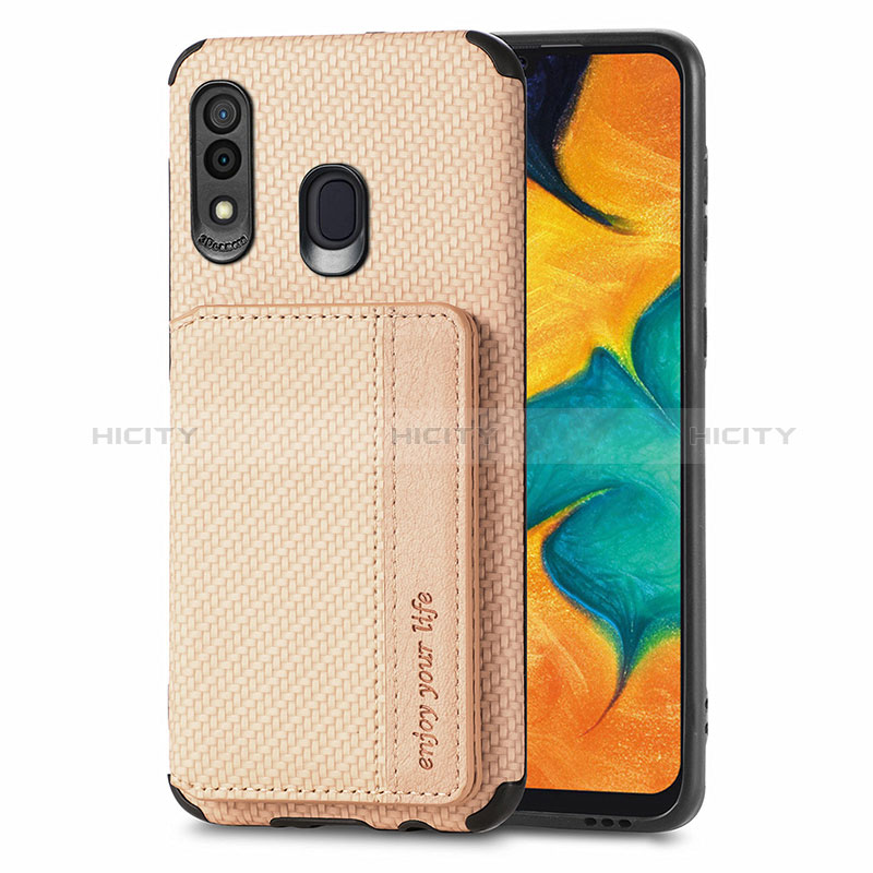 Custodia Silicone Ultra Sottile Morbida Cover con Magnetico S01D per Samsung Galaxy A20