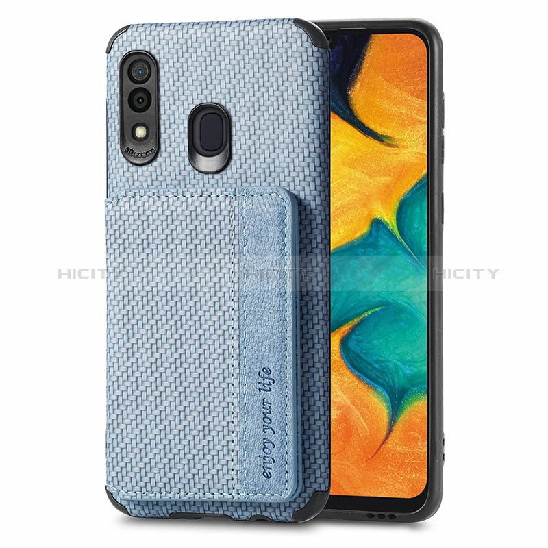Custodia Silicone Ultra Sottile Morbida Cover con Magnetico S01D per Samsung Galaxy A20