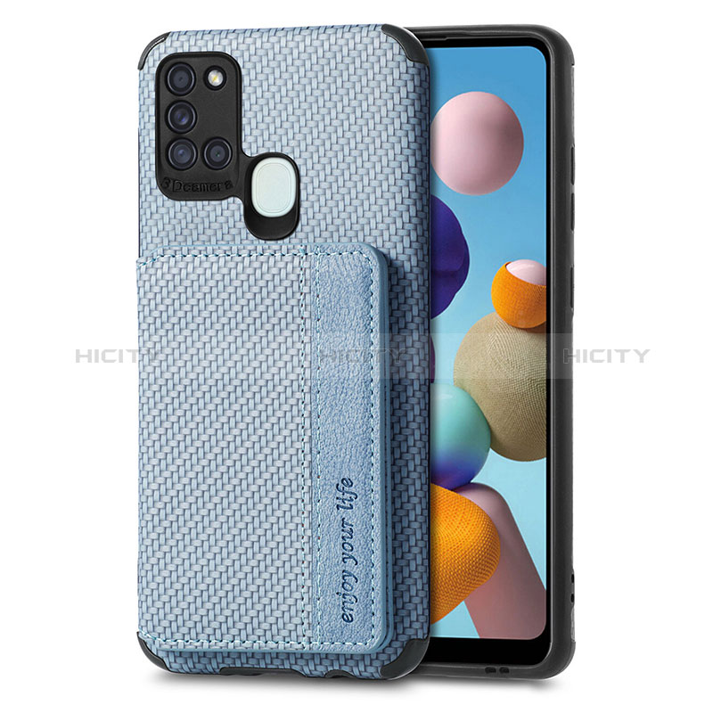 Custodia Silicone Ultra Sottile Morbida Cover con Magnetico S01D per Samsung Galaxy A21s