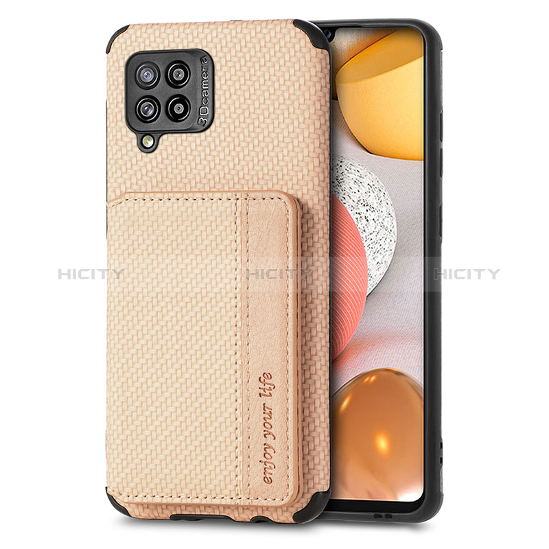 Custodia Silicone Ultra Sottile Morbida Cover con Magnetico S01D per Samsung Galaxy A42 5G Oro