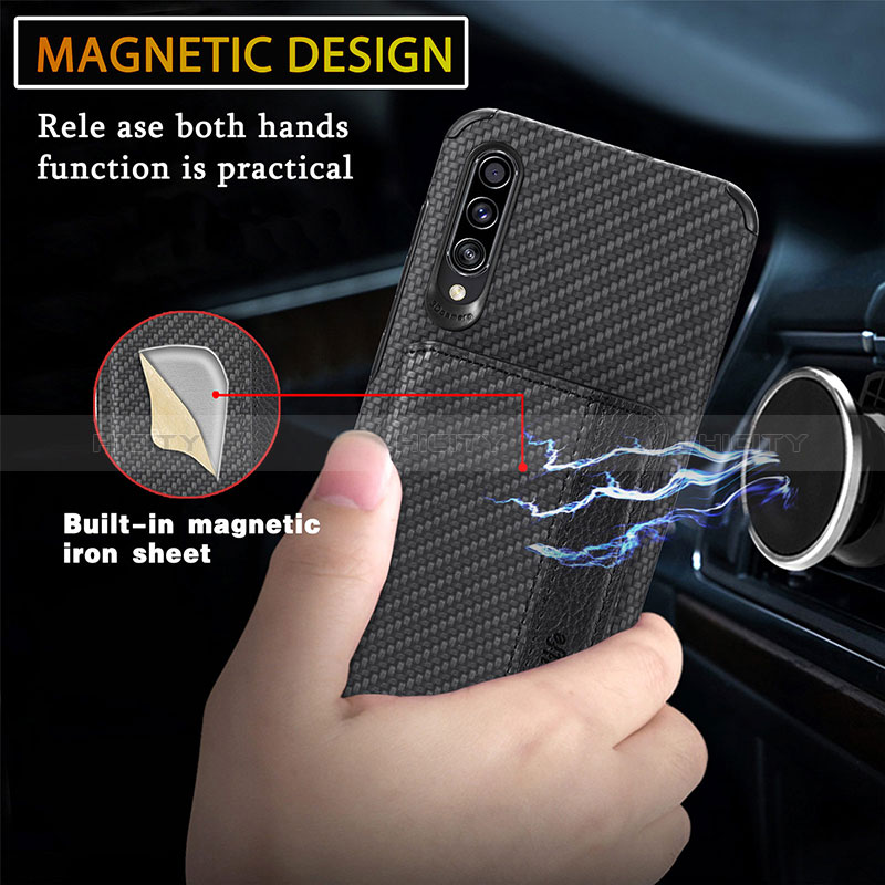 Custodia Silicone Ultra Sottile Morbida Cover con Magnetico S01D per Samsung Galaxy A50