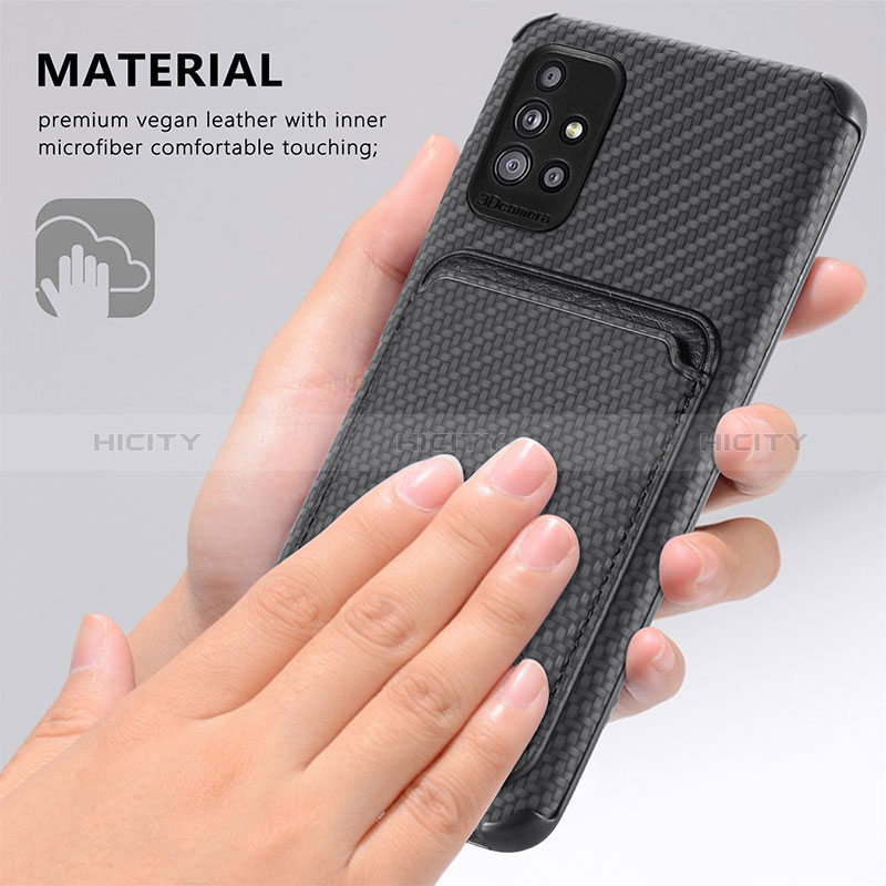Custodia Silicone Ultra Sottile Morbida Cover con Magnetico S01D per Samsung Galaxy A51 4G