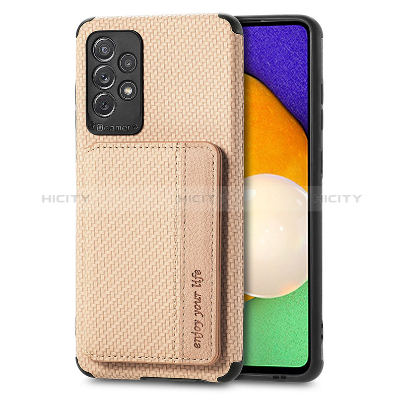 Custodia Silicone Ultra Sottile Morbida Cover con Magnetico S01D per Samsung Galaxy A52s 5G Oro