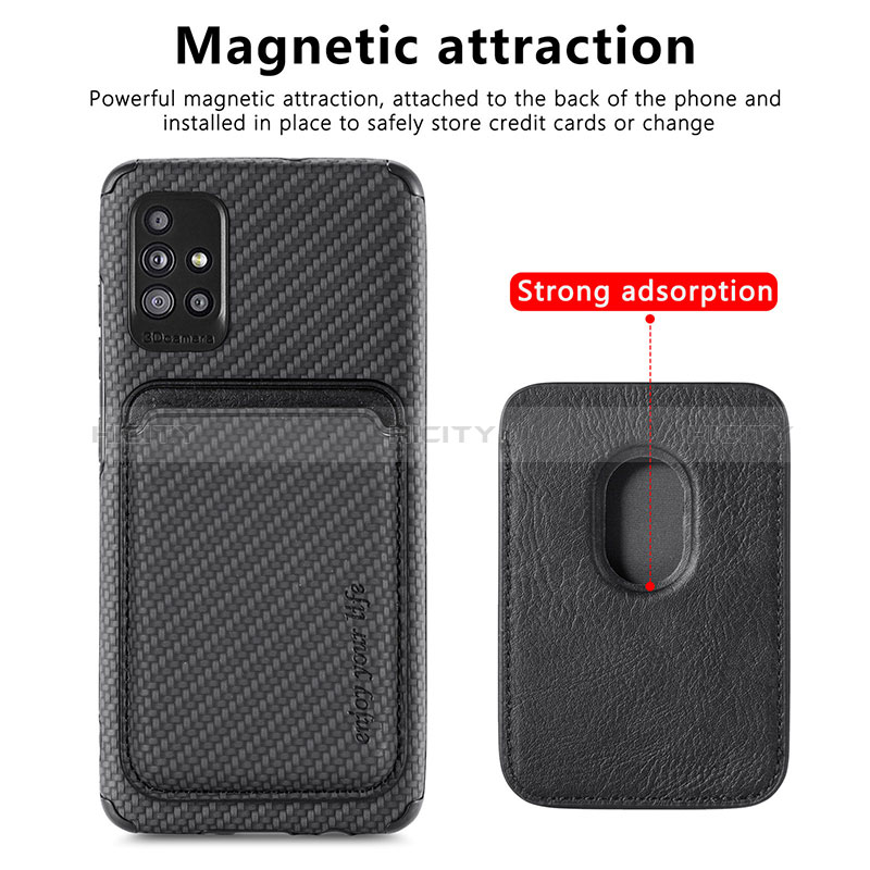 Custodia Silicone Ultra Sottile Morbida Cover con Magnetico S01D per Samsung Galaxy A71 4G A715