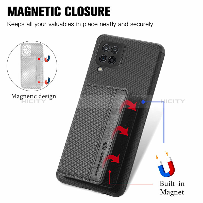 Custodia Silicone Ultra Sottile Morbida Cover con Magnetico S01D per Samsung Galaxy M12