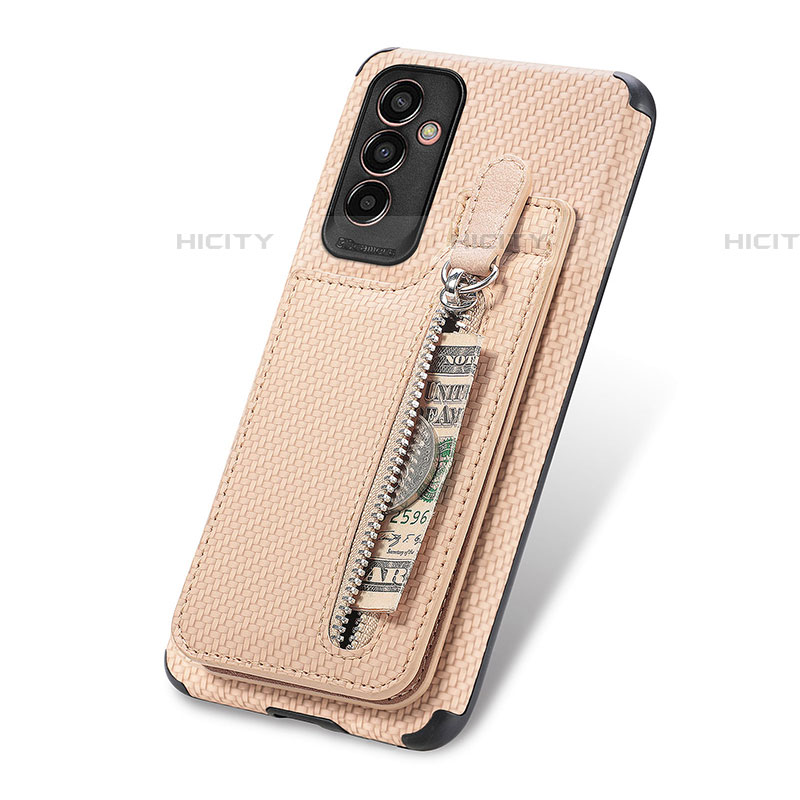 Custodia Silicone Ultra Sottile Morbida Cover con Magnetico S01D per Samsung Galaxy M13 4G Oro