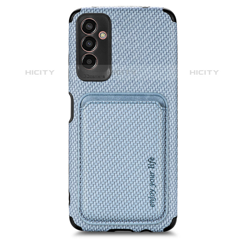 Custodia Silicone Ultra Sottile Morbida Cover con Magnetico S01D per Samsung Galaxy M13 5G Blu