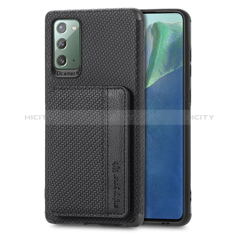 Custodia Silicone Ultra Sottile Morbida Cover con Magnetico S01D per Samsung Galaxy Note 20 5G Nero