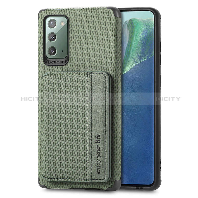 Custodia Silicone Ultra Sottile Morbida Cover con Magnetico S01D per Samsung Galaxy Note 20 5G Verde