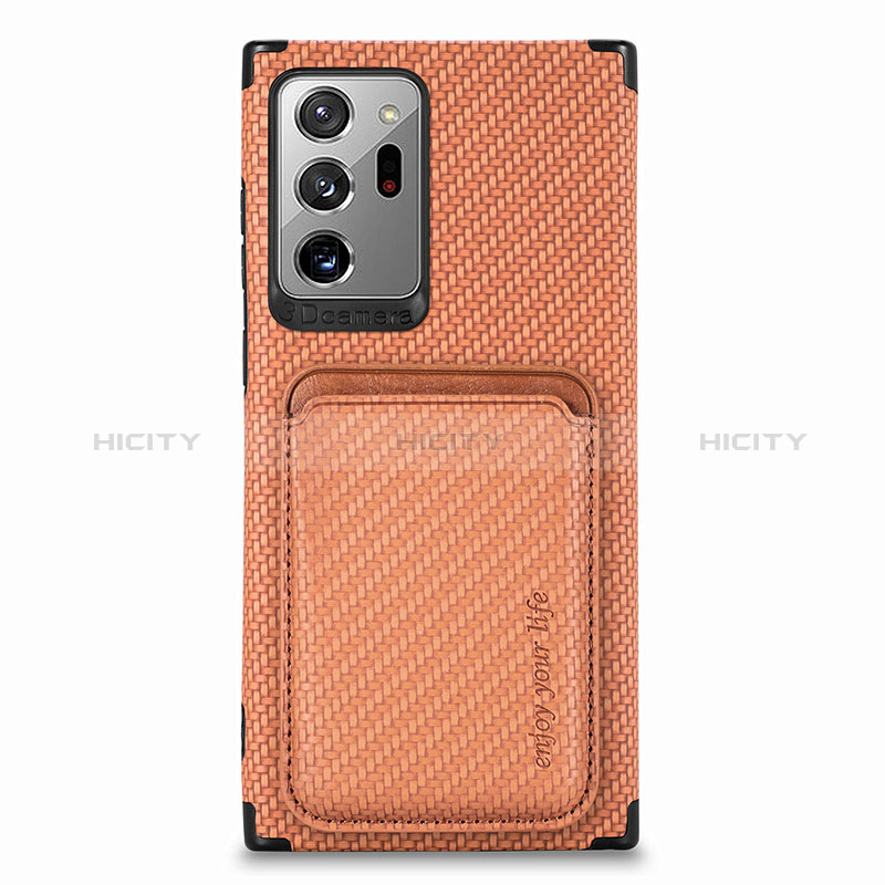 Custodia Silicone Ultra Sottile Morbida Cover con Magnetico S01D per Samsung Galaxy Note 20 Ultra 5G Marrone