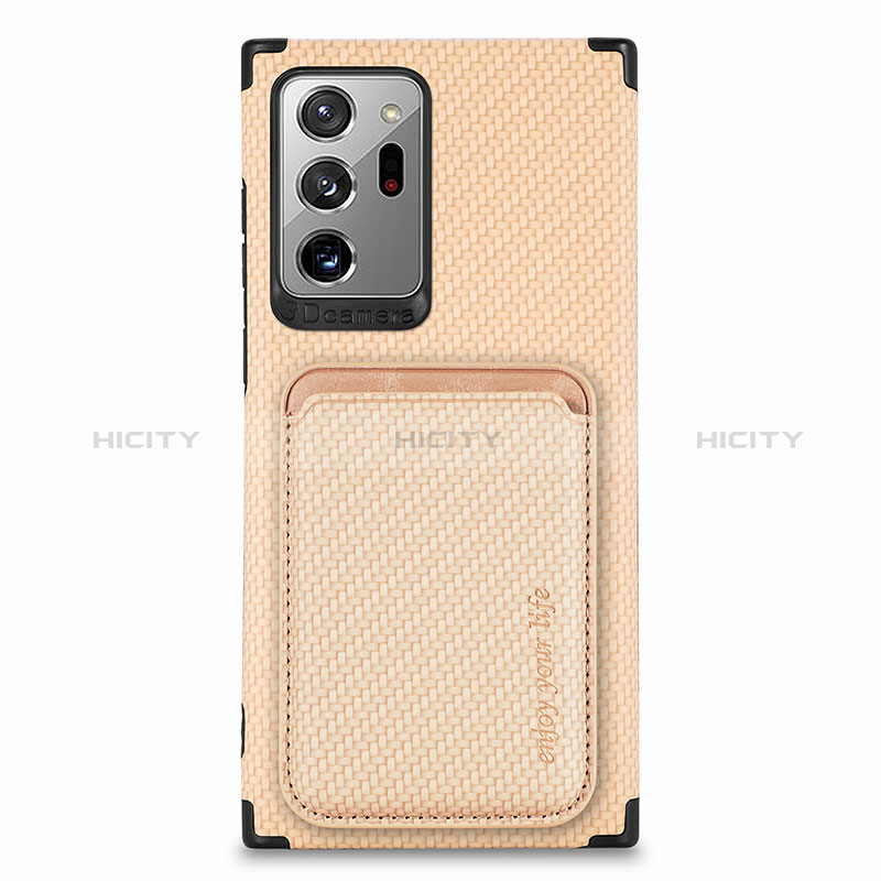 Custodia Silicone Ultra Sottile Morbida Cover con Magnetico S01D per Samsung Galaxy Note 20 Ultra 5G Oro