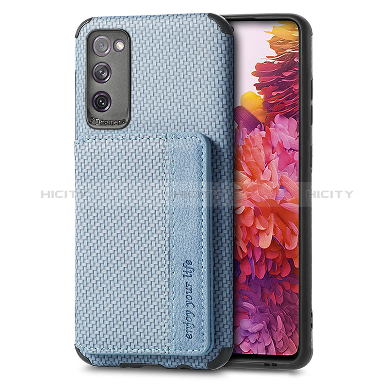 Custodia Silicone Ultra Sottile Morbida Cover con Magnetico S01D per Samsung Galaxy S20 FE 5G Blu