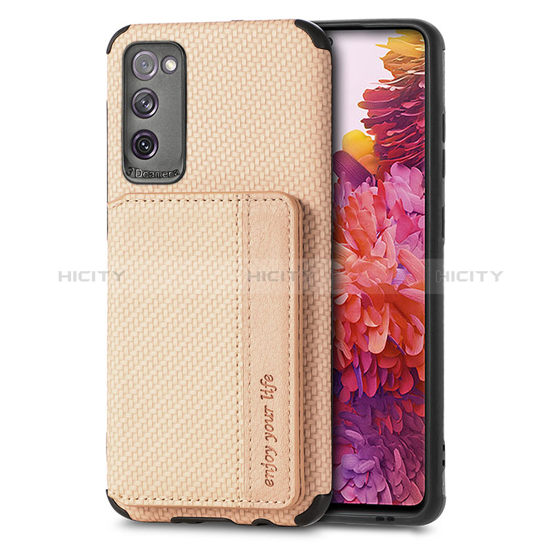 Custodia Silicone Ultra Sottile Morbida Cover con Magnetico S01D per Samsung Galaxy S20 FE 5G Oro