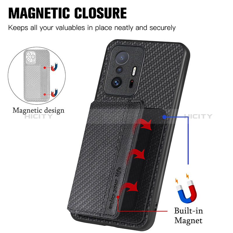 Custodia Silicone Ultra Sottile Morbida Cover con Magnetico S01D per Xiaomi Mi 11T Pro 5G