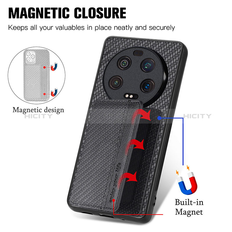 Custodia Silicone Ultra Sottile Morbida Cover con Magnetico S01D per Xiaomi Mi 13 Ultra 5G