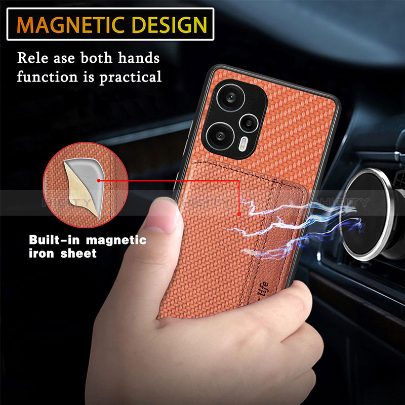 Custodia Silicone Ultra Sottile Morbida Cover con Magnetico S01D per Xiaomi Poco F5 5G