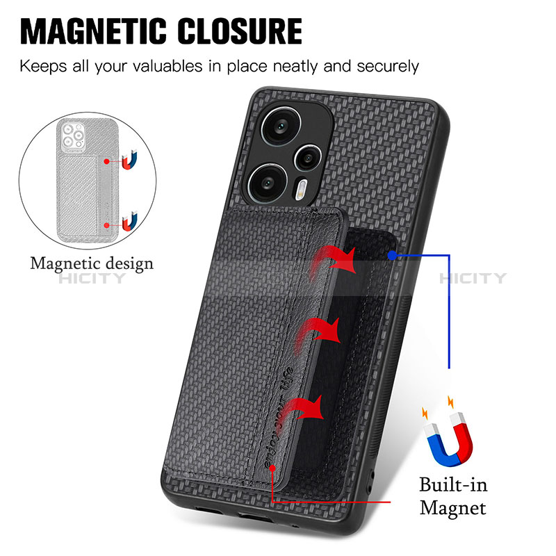 Custodia Silicone Ultra Sottile Morbida Cover con Magnetico S01D per Xiaomi Poco F5 5G