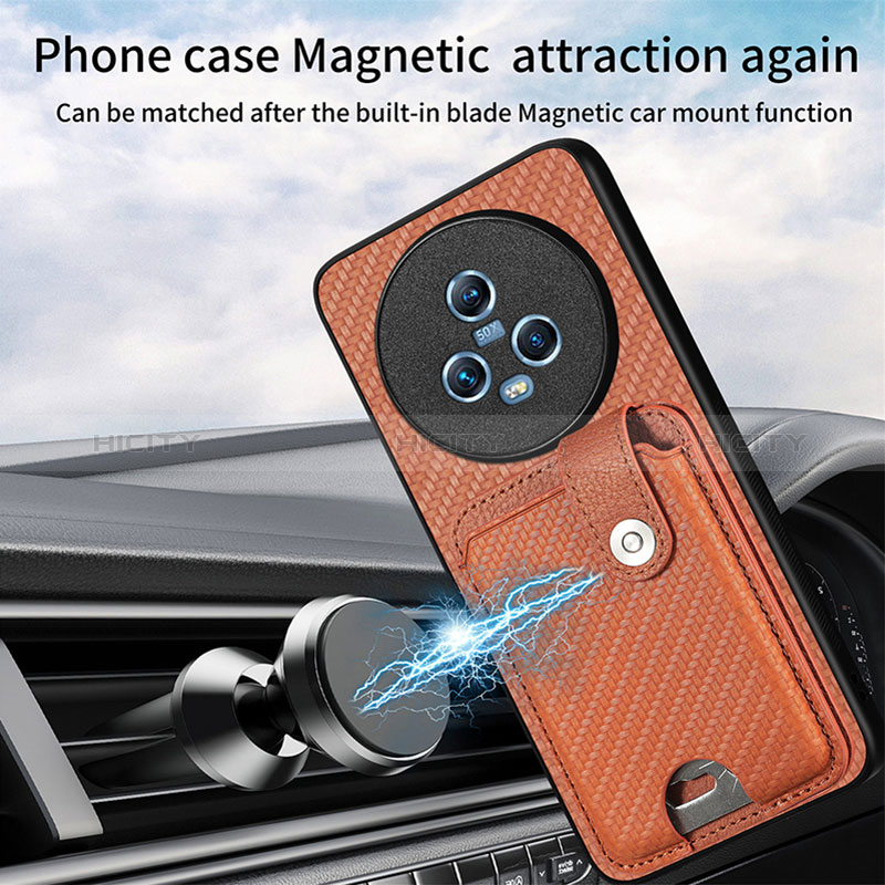 Custodia Silicone Ultra Sottile Morbida Cover con Magnetico S02D per Huawei Honor Magic5 5G