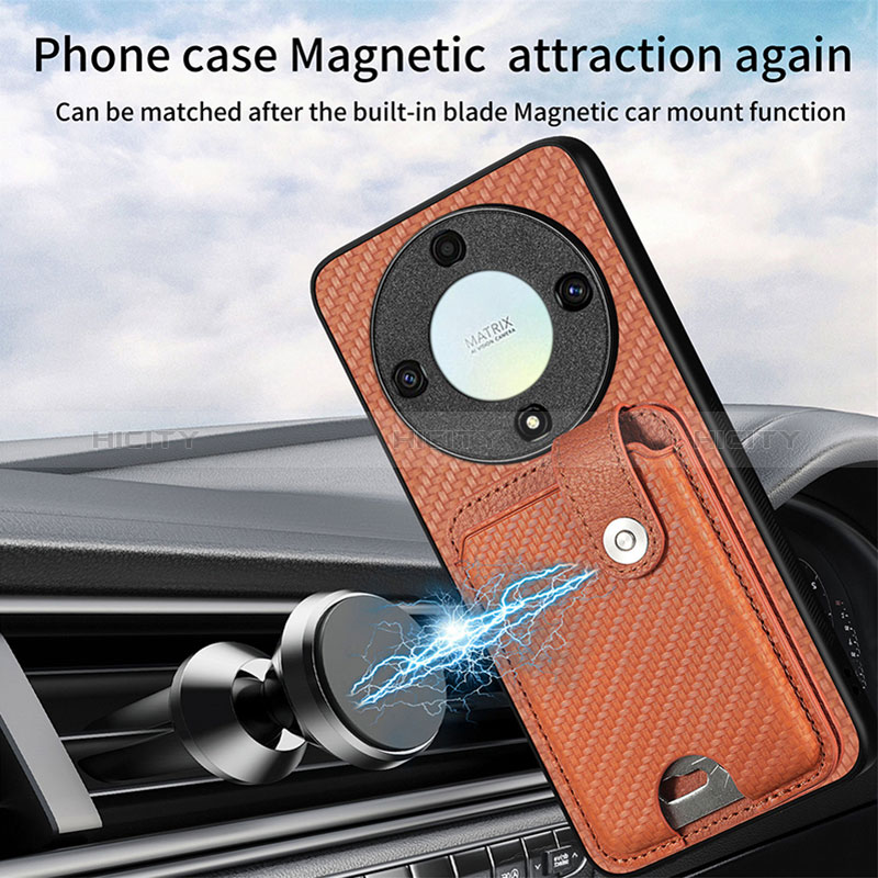 Custodia Silicone Ultra Sottile Morbida Cover con Magnetico S02D per Huawei Honor Magic5 Lite 5G