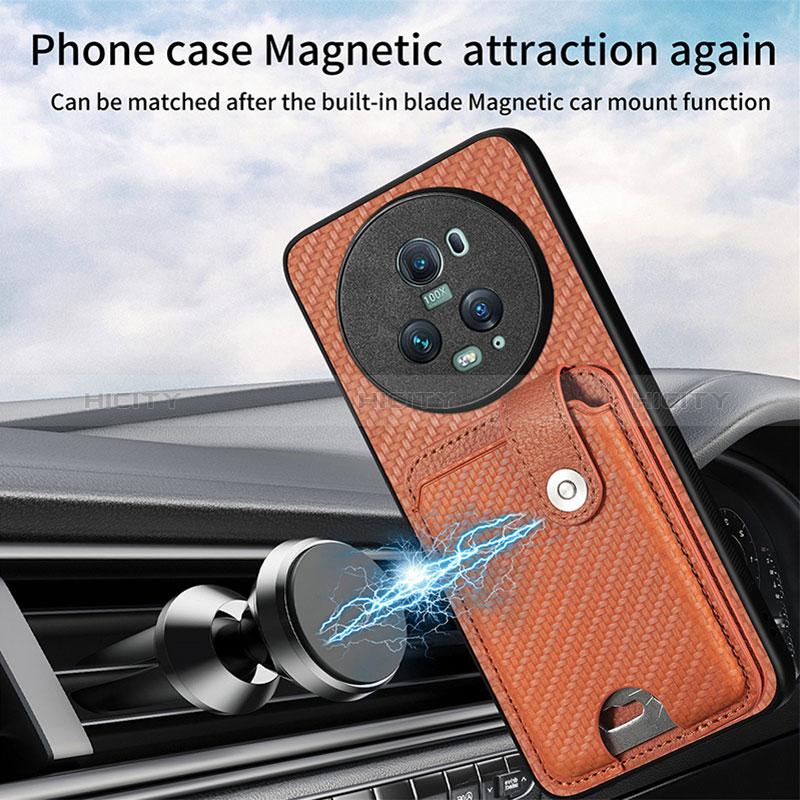 Custodia Silicone Ultra Sottile Morbida Cover con Magnetico S02D per Huawei Honor Magic5 Pro 5G