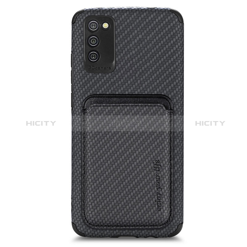 Custodia Silicone Ultra Sottile Morbida Cover con Magnetico S02D per Samsung Galaxy A02s Nero