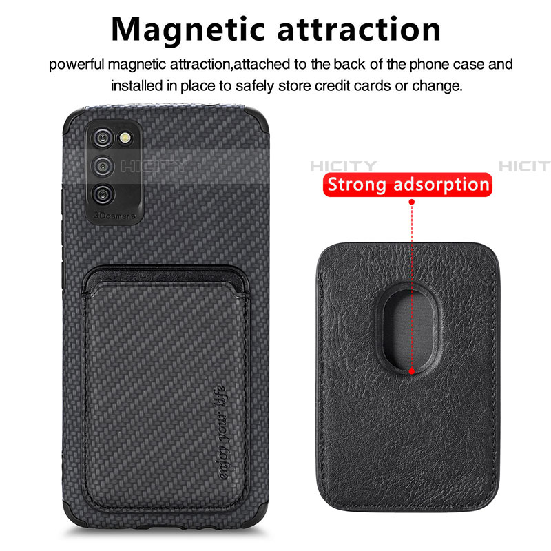 Custodia Silicone Ultra Sottile Morbida Cover con Magnetico S02D per Samsung Galaxy A03s