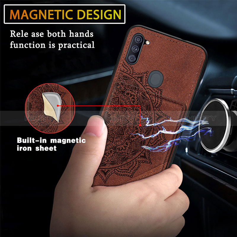 Custodia Silicone Ultra Sottile Morbida Cover con Magnetico S02D per Samsung Galaxy A11