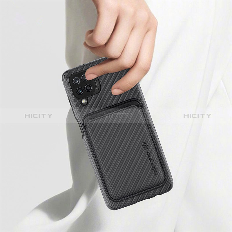 Custodia Silicone Ultra Sottile Morbida Cover con Magnetico S02D per Samsung Galaxy A12