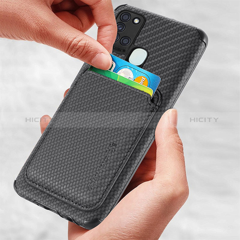 Custodia Silicone Ultra Sottile Morbida Cover con Magnetico S02D per Samsung Galaxy A21s