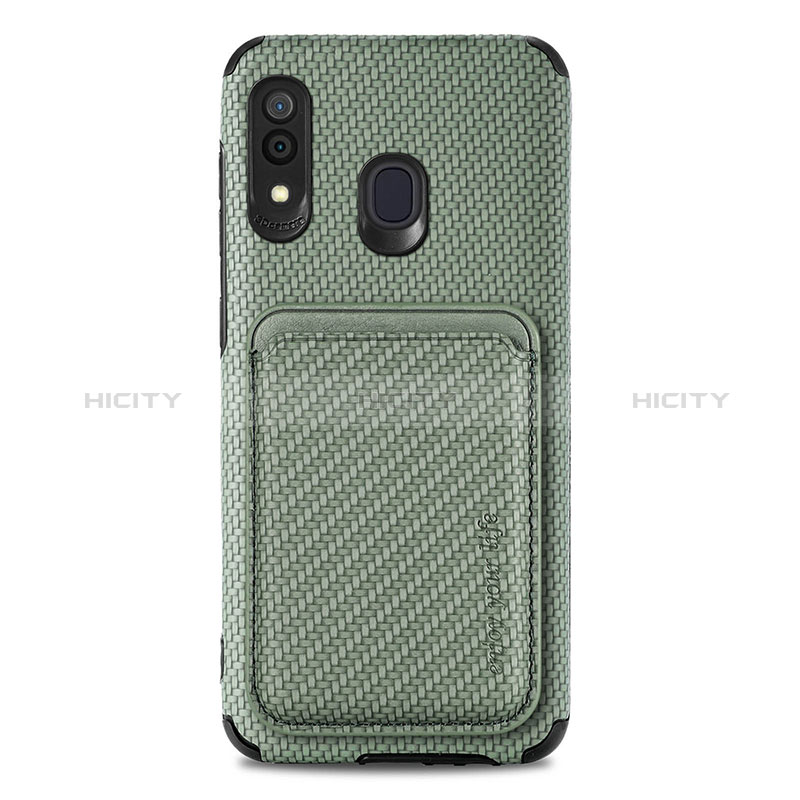 Custodia Silicone Ultra Sottile Morbida Cover con Magnetico S02D per Samsung Galaxy A30 Verde