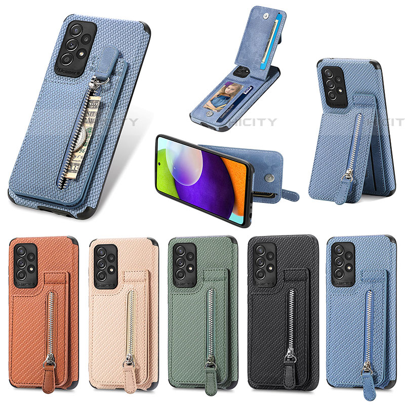 Custodia Silicone Ultra Sottile Morbida Cover con Magnetico S02D per Samsung Galaxy A52 4G