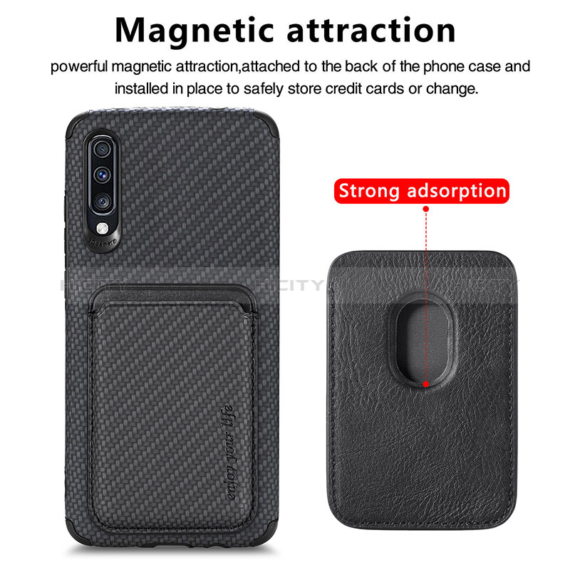 Custodia Silicone Ultra Sottile Morbida Cover con Magnetico S02D per Samsung Galaxy A70