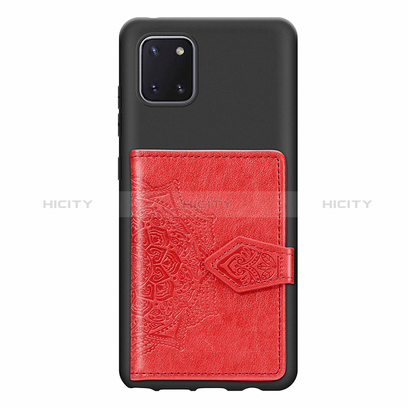 Custodia Silicone Ultra Sottile Morbida Cover con Magnetico S02D per Samsung Galaxy A81 Rosso