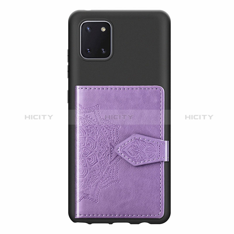Custodia Silicone Ultra Sottile Morbida Cover con Magnetico S02D per Samsung Galaxy A81 Viola