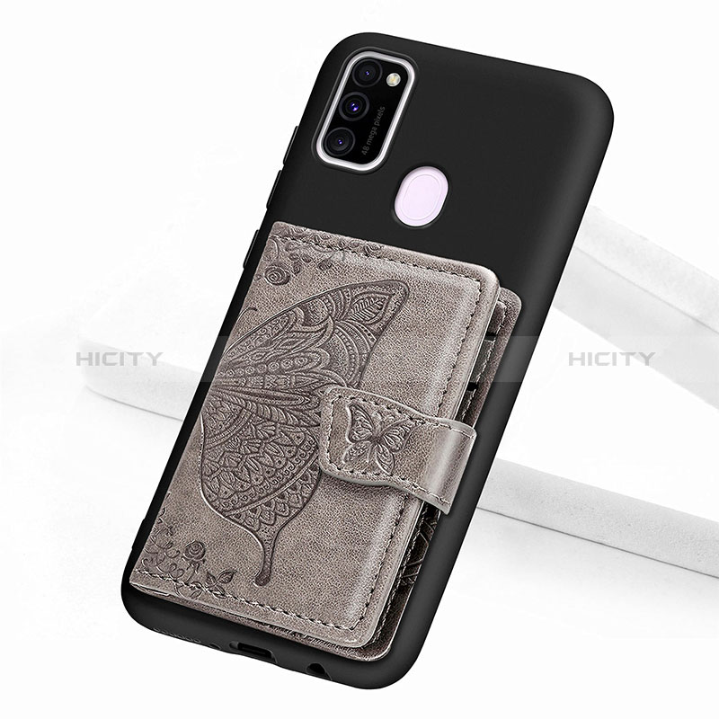 Custodia Silicone Ultra Sottile Morbida Cover con Magnetico S02D per Samsung Galaxy M21