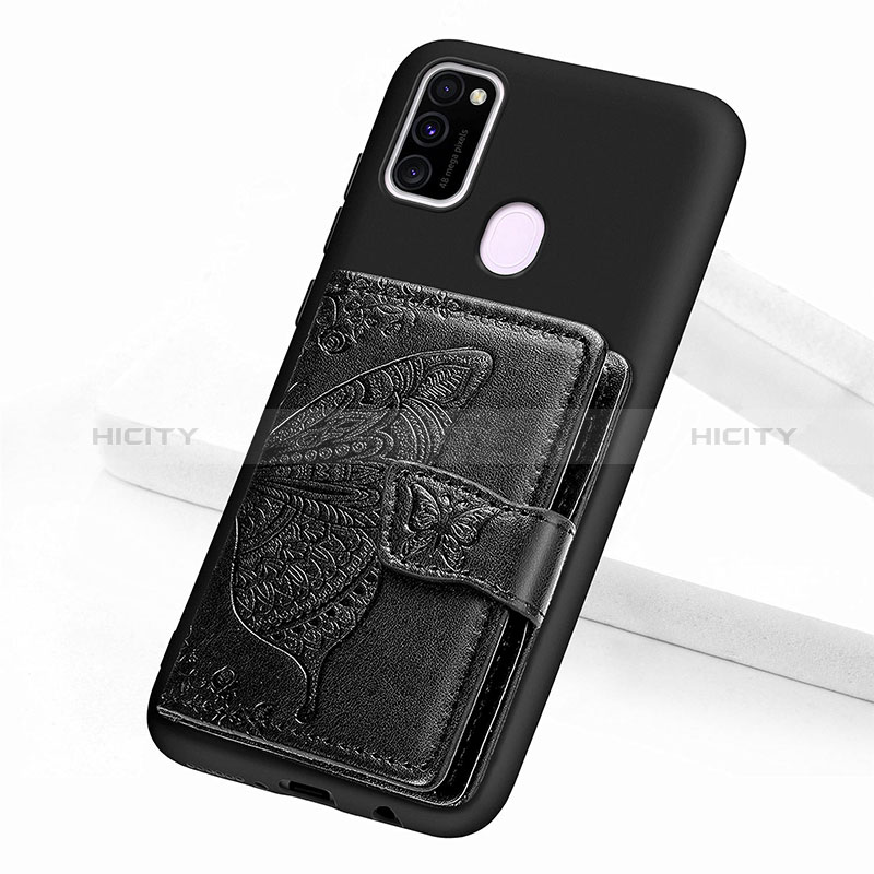 Custodia Silicone Ultra Sottile Morbida Cover con Magnetico S02D per Samsung Galaxy M30s Nero