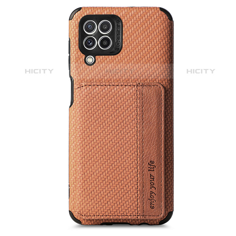 Custodia Silicone Ultra Sottile Morbida Cover con Magnetico S02D per Samsung Galaxy M32 4G Marrone