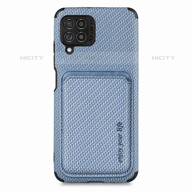 Custodia Silicone Ultra Sottile Morbida Cover con Magnetico S02D per Samsung Galaxy M62 4G Blu
