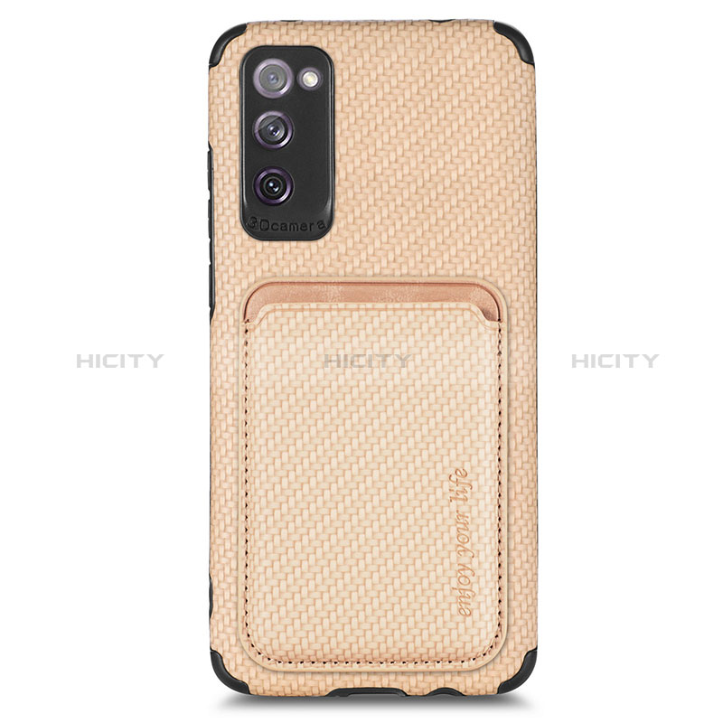 Custodia Silicone Ultra Sottile Morbida Cover con Magnetico S02D per Samsung Galaxy S20 FE (2022) 5G Oro