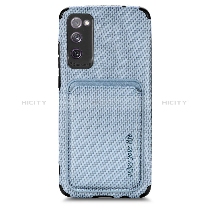 Custodia Silicone Ultra Sottile Morbida Cover con Magnetico S02D per Samsung Galaxy S20 FE 5G Blu
