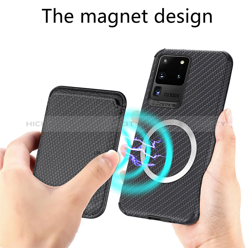 Custodia Silicone Ultra Sottile Morbida Cover con Magnetico S02D per Samsung Galaxy S20 Ultra