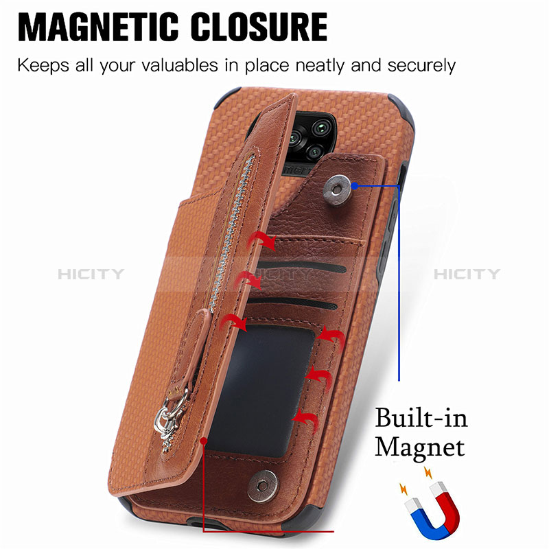 Custodia Silicone Ultra Sottile Morbida Cover con Magnetico S02D per Xiaomi Poco X3