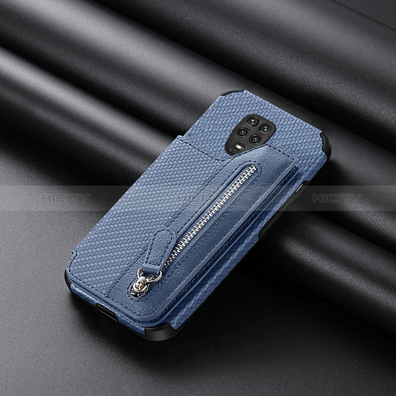 Custodia Silicone Ultra Sottile Morbida Cover con Magnetico S02D per Xiaomi Redmi Note 9 Pro Blu