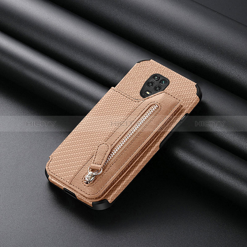 Custodia Silicone Ultra Sottile Morbida Cover con Magnetico S02D per Xiaomi Redmi Note 9 Pro Oro