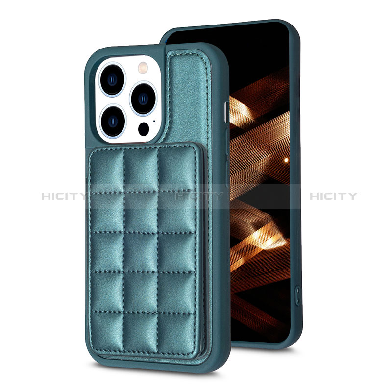 Custodia Silicone Ultra Sottile Morbida Cover con Magnetico S03D per Apple iPhone 14 Pro Verde