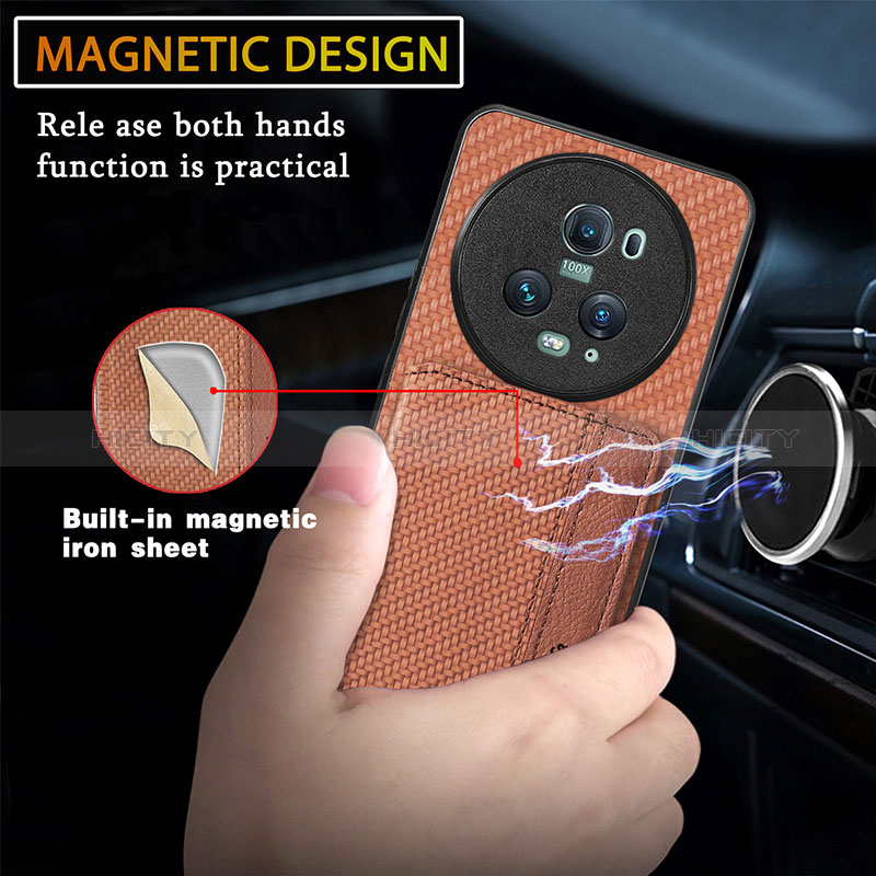 Custodia Silicone Ultra Sottile Morbida Cover con Magnetico S03D per Huawei Honor Magic5 Pro 5G