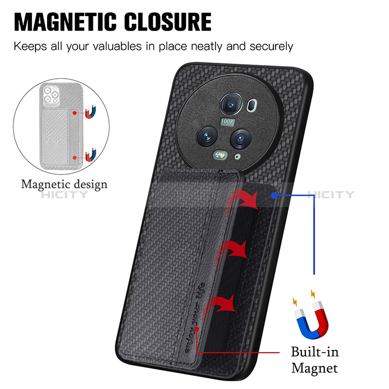 Custodia Silicone Ultra Sottile Morbida Cover con Magnetico S03D per Huawei Honor Magic5 Pro 5G