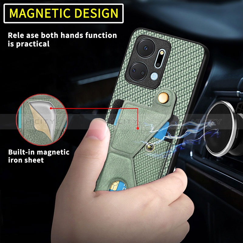 Custodia Silicone Ultra Sottile Morbida Cover con Magnetico S03D per Huawei Honor X7a