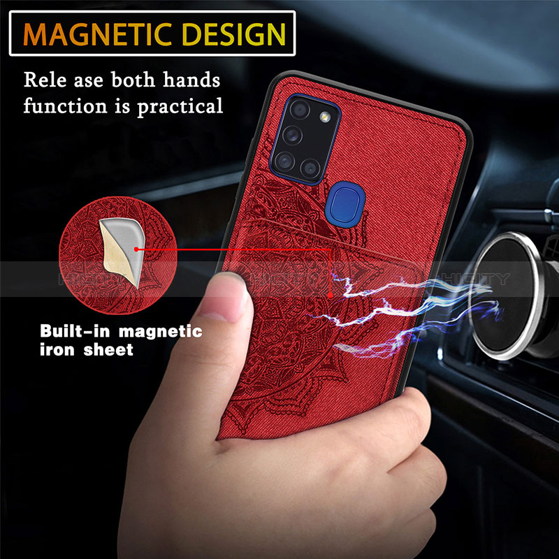 Custodia Silicone Ultra Sottile Morbida Cover con Magnetico S03D per Samsung Galaxy A21s
